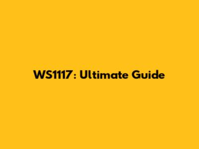 WS1117: Ultimate Guide
