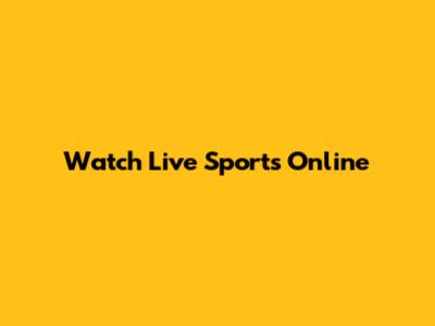 Watch Live Sports Online