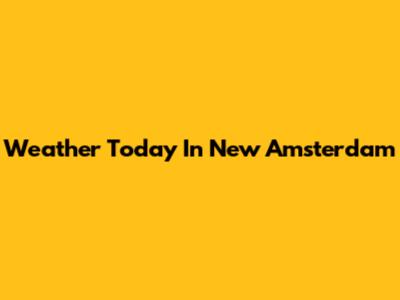 Weather Today In New Amsterdam