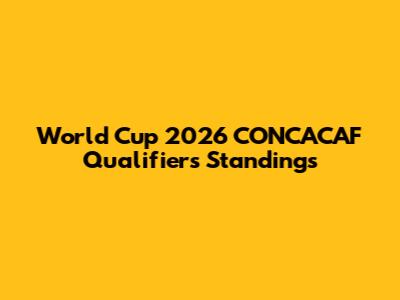 World Cup 2026 CONCACAF Qualifiers Standings