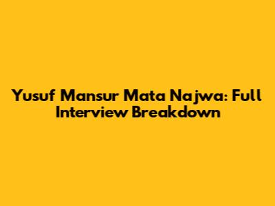 Yusuf Mansur Mata Najwa: Full Interview Breakdown