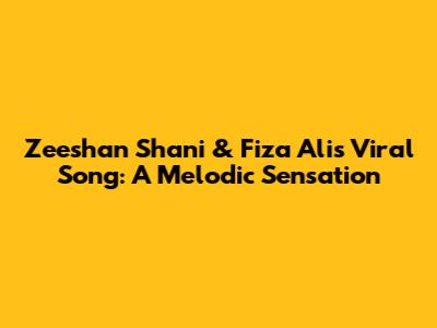 Zeeshan Shani & Fiza Ali's Viral Song: A Melodic Sensation