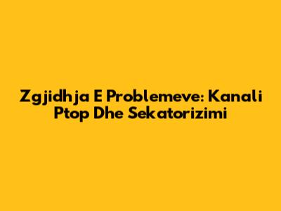 Zgjidhja E Problemeve: Kanali Ptop Dhe Sekatorizimi