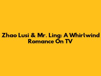 Zhao Lusi & Mr. Ling: A Whirlwind Romance On TV