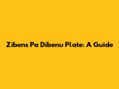 Zibens Pa Dibenu Plate: A Guide