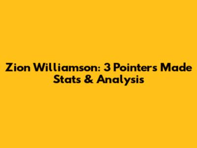 Zion Williamson: 3 Pointers Made Stats & Analysis