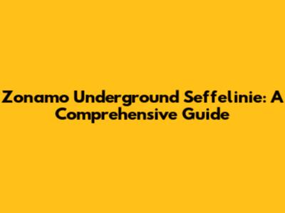 Zonamo Underground Seffelinie: A Comprehensive Guide